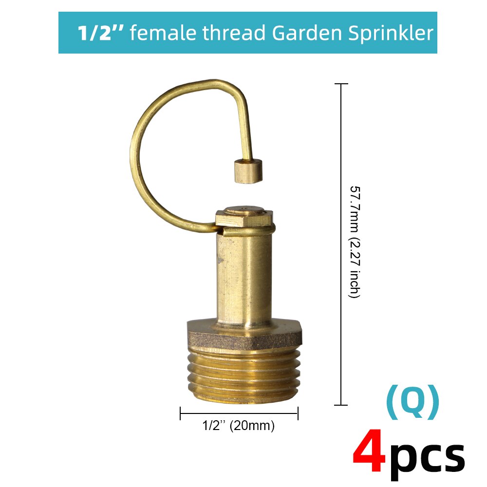 RBCFHl-aspersor de niebla de jardín, boquilla de latón, sistema de enfriamiento por nebulización de cobre, rosca de riego, herramientas de riego por niebla: 4pcs - q
