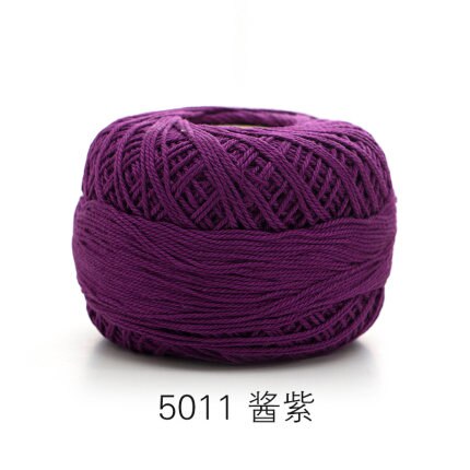 50g/ball 5# Lace Yarn 3 ply 100% Cotton for Hand Knitting Crochet Thin Thread for DIY Pillow Lace Supplies Soft: 5011