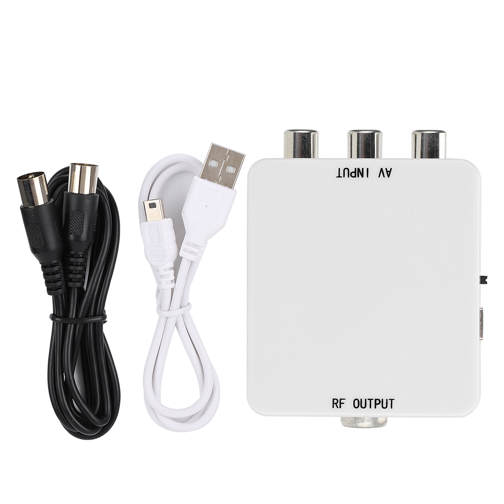 Adaptador av para rf, mini conversor de vídeo av para rf, driver, adaptador, comutador de sinal de tv, mini conversor de vídeo 61.25 67.25 mhz: Default Title