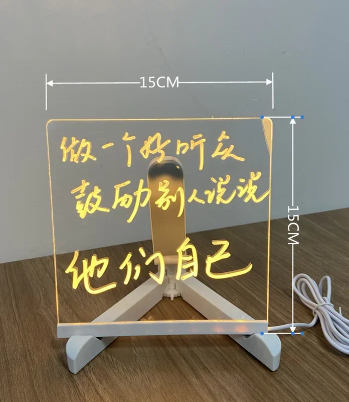 Löschbare, transparente, leuchtende Schreibtafel aus Acryl, LED-Leuchtstofftafel, Handschrifttafel, grenzüberschreitend: Rose Goldene