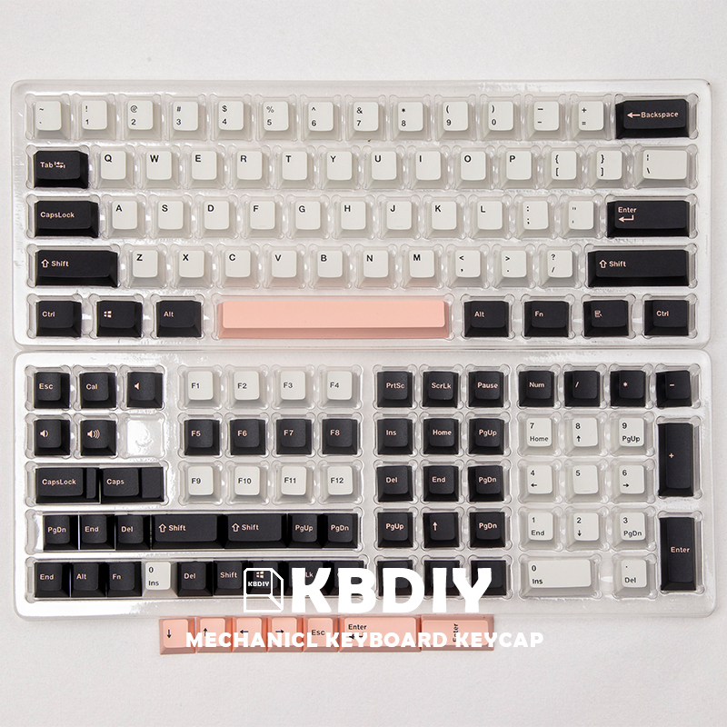 KBDiy 135 Keys PBT Keycaps OEM Profile Double Shot GMK OLIVIA White Pink 61 Keycap Set for Cherry MX Switch Mechanical Keyboard: Default Title