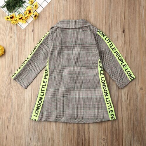 6M-5Y Toddler Baby Girl Kids Winter Clothes Warm Coat Jacket Formal Overcoat Outfits Autumn Coats Plaid Print Blazers