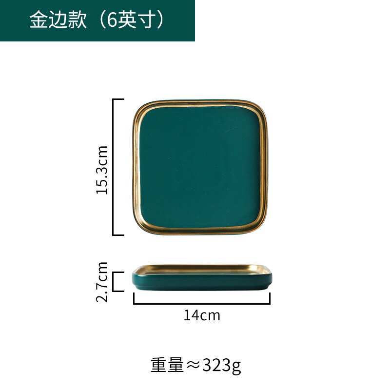 Servise keramisk middagstallerken sett tallerken 8/10 tommers porselen søt dessert tallerken servise firkantet phnom penh biff tallerken: 6 tommer-phnom penh