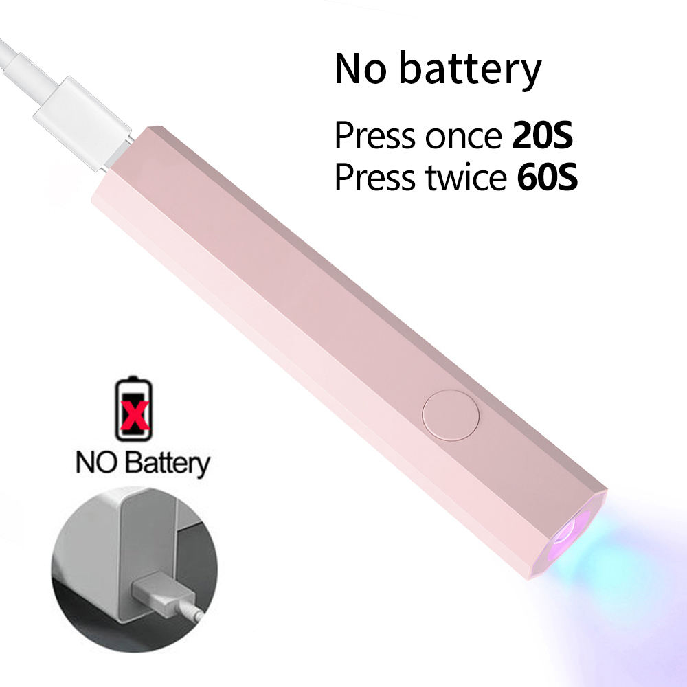 LINMANDA Mini lámpara UV para uñas de Gel, luz UV portátil para uñas, lámpara LED para uñas, secador de uñas de 3W para curado de esmalte de uñas en Gel: Rojo