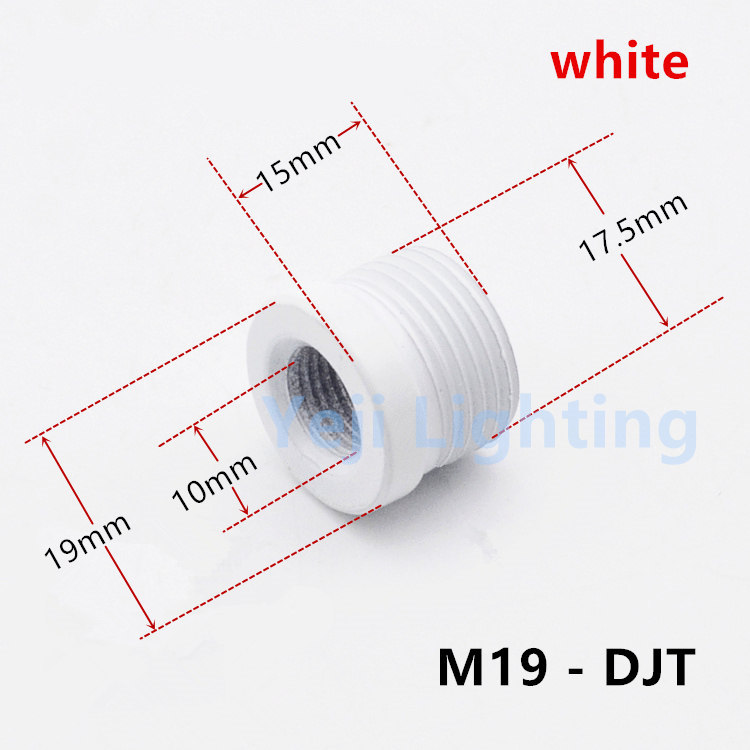 M16 M19 M25 lamp tooth tube adapter Wall lamp floor light tube connector outer thread inner thread pipe adapter tube connection: M19 - DJT - white