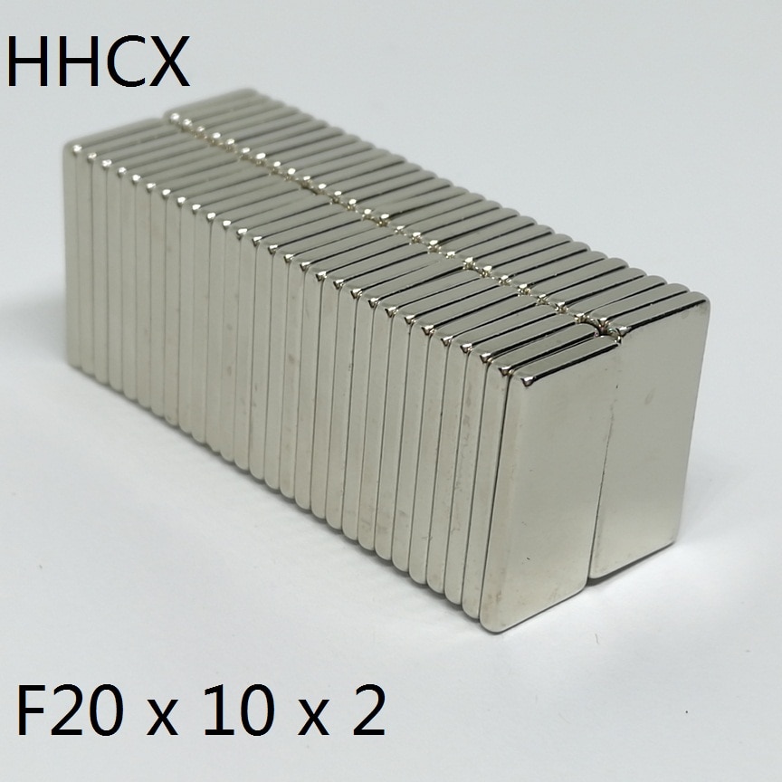 100 stks/partij blok magneet 20x10x2mm N35 Sterke Vierkante NdFeB Zeldzame Aarde Magneet 20*10*2mm Neodymium Magneten 20mm x 10mm x 2mm