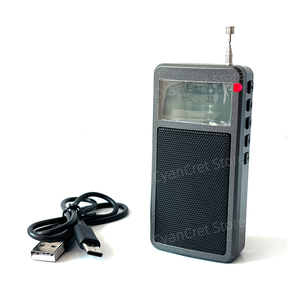 Radio FM portatile Mini ricevitore tascabile Schermo LCD stereo Supporto ad alta sensibilità Auricolari Bluetooth con antenna altoparlante