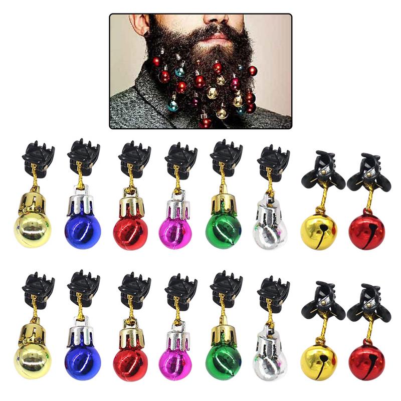 16 stks 12 Gloeilamp Bells 4 Bell Clips Kerst Snor Decoratie Kleur Willekeurige Unisex Slijtage Funny Kids Jongen party