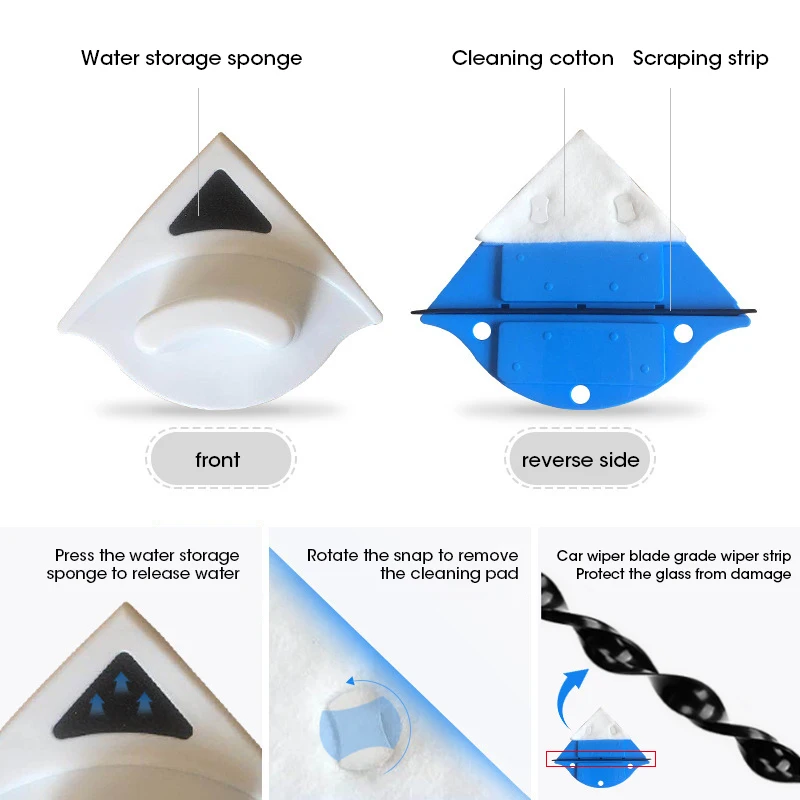 Cepillo limpiador de ventanas magnético de 3-8mm, limpiaparabrisas de doble cara, cepillo para ventanas de vidrio, limpieza especial de ventanas para el hogar