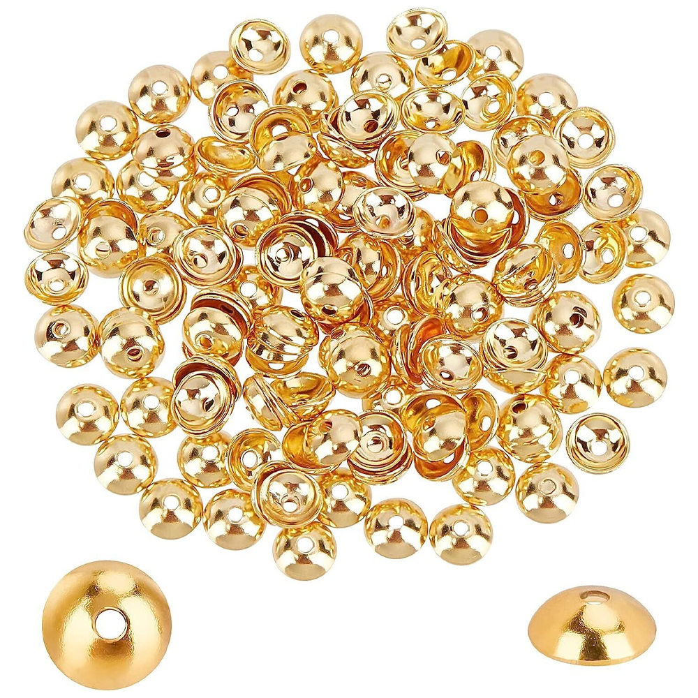 50 Stuks Roestvrijstalen Holle Kraal Eindkappen Spacers Voor Armband Ketting Sieraden Maken Componenten Diy Accessoires Wholsale