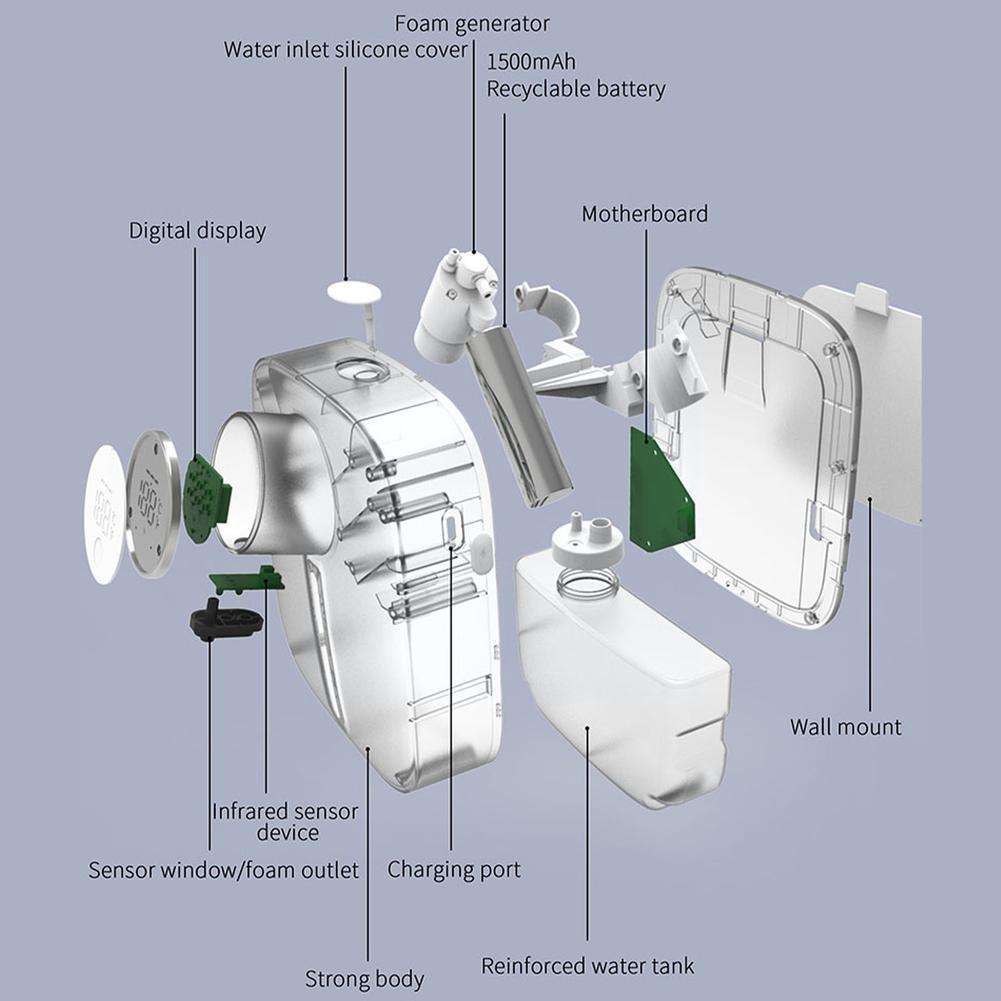 Automatic Soap Dispenser Wall Mount Rechargeable Touchless Soap 2022 Dispens Foaming P5T3