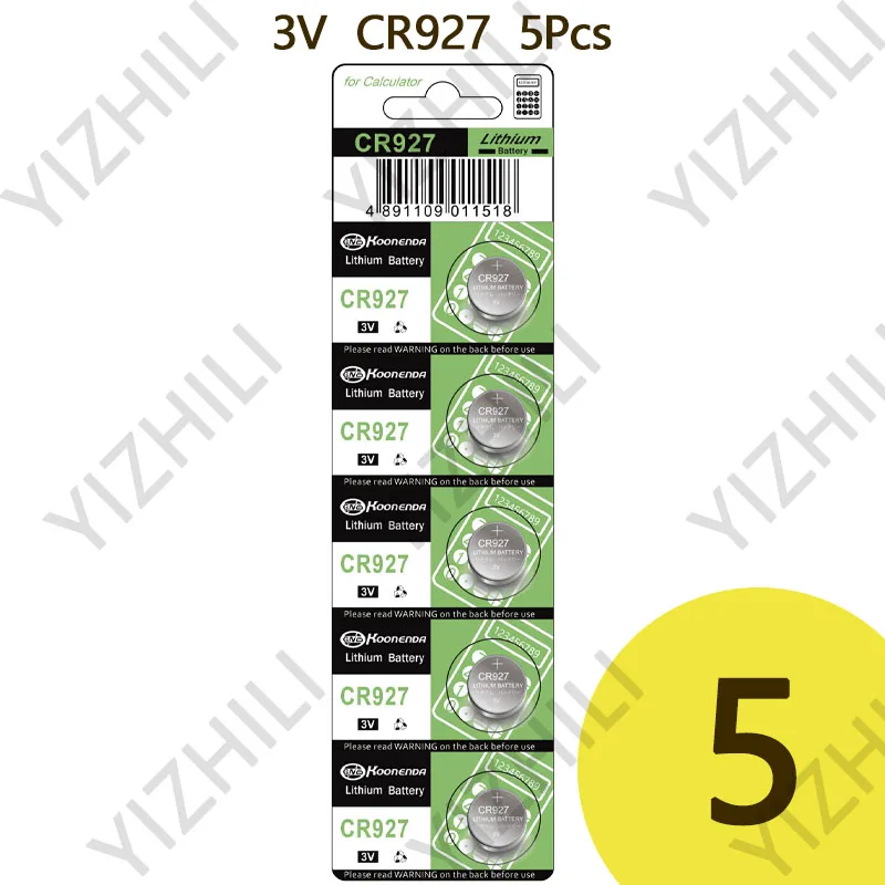 CR927 3V Electron 3V baterías de litio batería de botón para relojes juguetes Control calculadora juguete: YELLOW