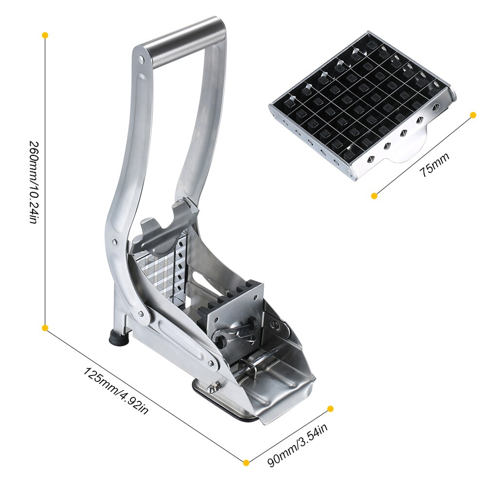 Stainless Steel Potato Chips Making Machine French Fry Potato Cutter Slicer Chopper Cucumber Cut with 2 Blades Kitchen Gadgets