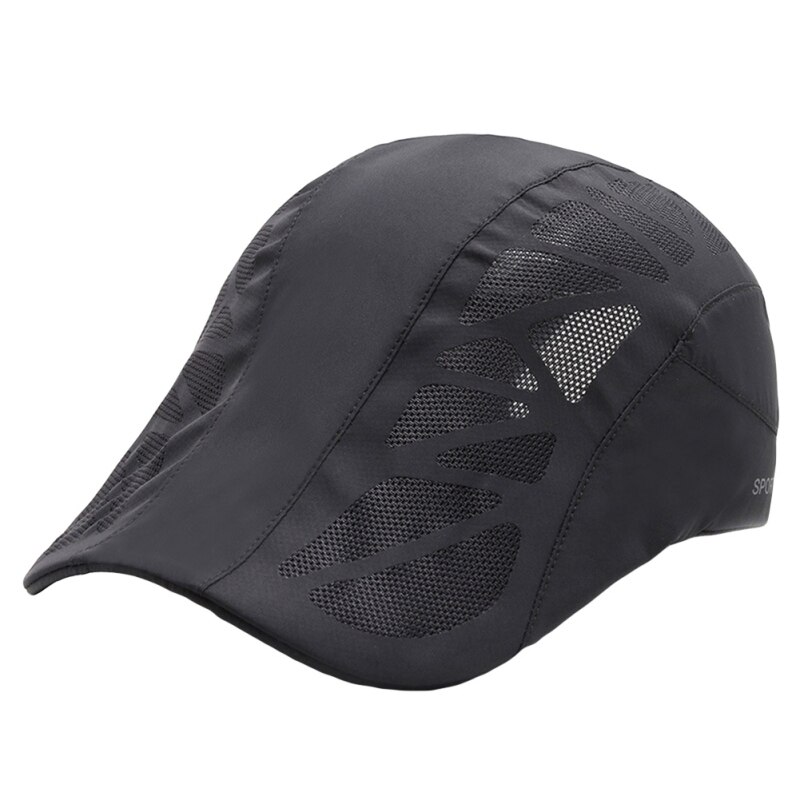 Sommer afslappet baret hat flad åndbar mesh kasket sport tennis fremad cap hurtigtørrende solcreme strandhat: Dh