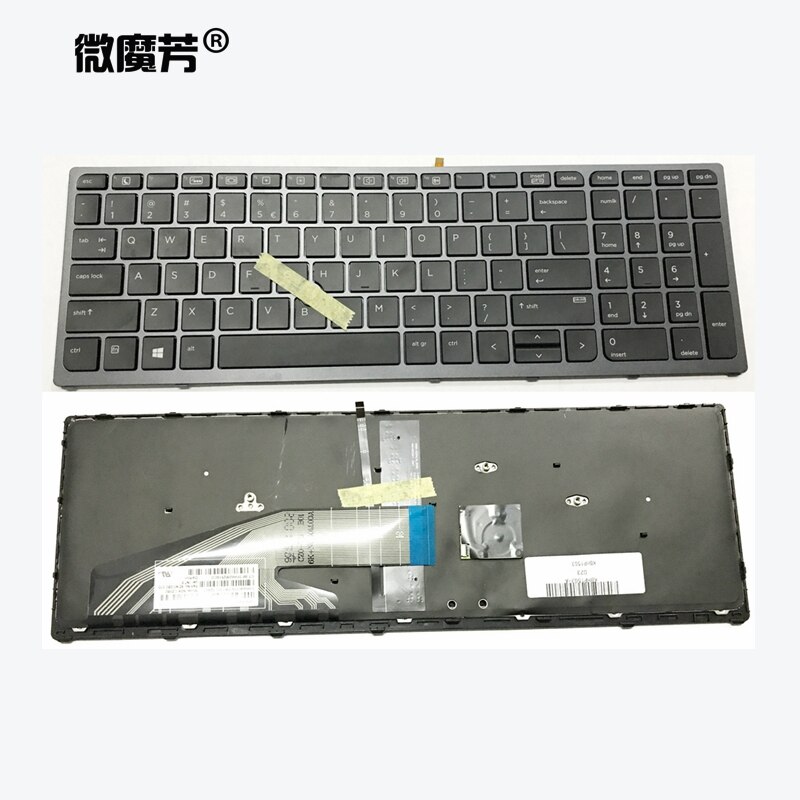 Englisch Neue Tastatur für HP für Zbook 15 G3 17 G3 uns Laptop tastatur hinterleuchtet mit rahmen
