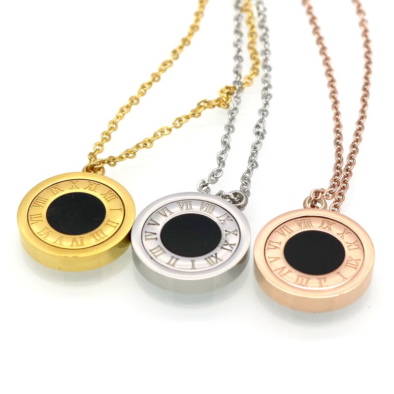 Witte zwarte schelp hanger ketting zwart-wit dubbelzijdige schelp romeins numeriek draaibare ketting