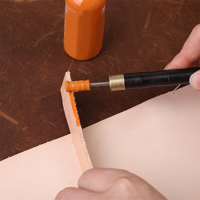 LMDZ Leather Edge Oil Pen Top Edge Dye Pen Roller Oil Pen Sandalwood Handle Leather Craft Tool Applicator Speedy Paint Tools