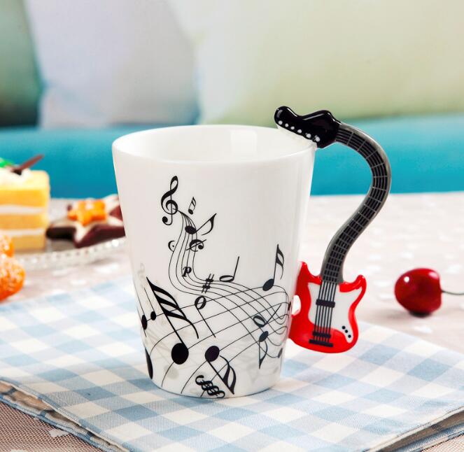 Musik violinstil gitarr keramisk mugg kaffe te mjölk stavkoppar med handtag kaffemugg nyhet: Stil 3