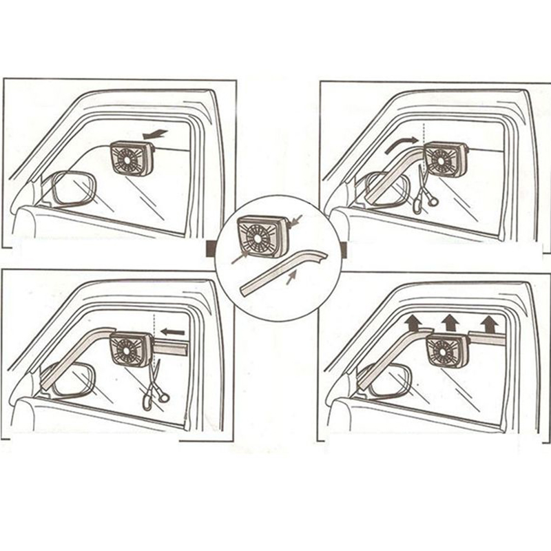 Solar- betriebener Aut ofens ter lüfter Schnell kühler Auto lüfter Abluft fenster Belüftung Wärme Abluft Ventilator Auto Solar- Ventilator
