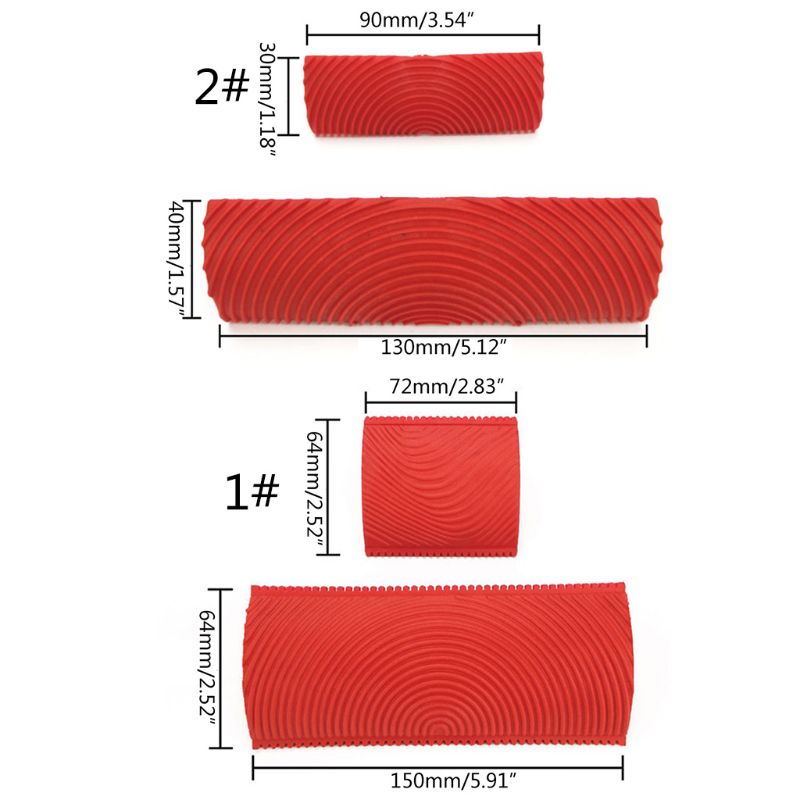 2Pcs/set Imitation Wood Graining Pattern Wall Texture DIY Brush Painting Tool D2TD