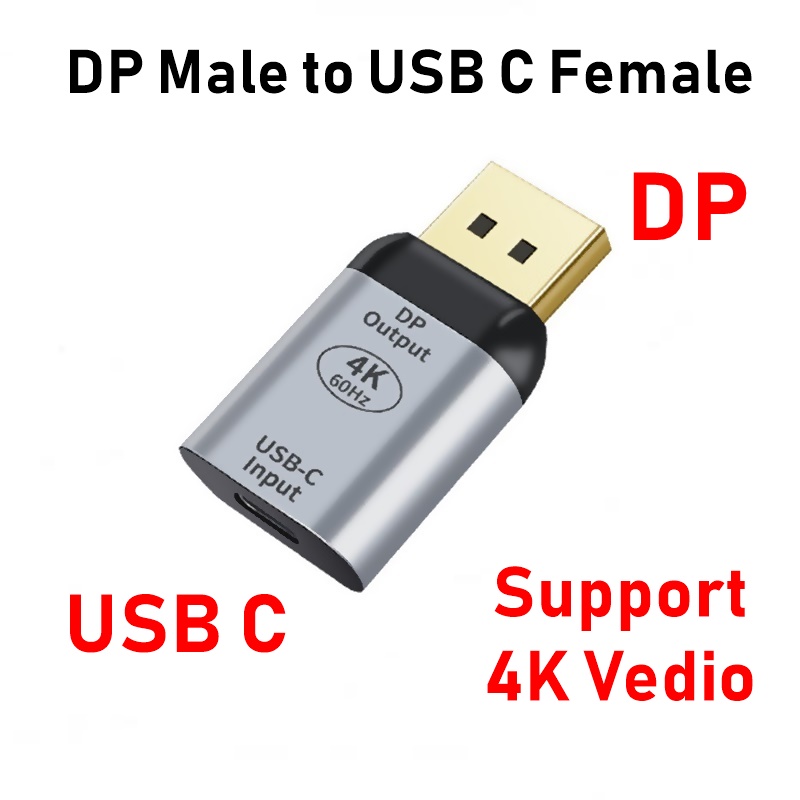 USB Typ C Adapter Stecker auf USB/HDMI-kompatibel/DP/VGA/Mini DP/RJ45 Buchse 4K/8k 60Hz Vedio Transfer für Laptop Telefon Macbook Pro: Black