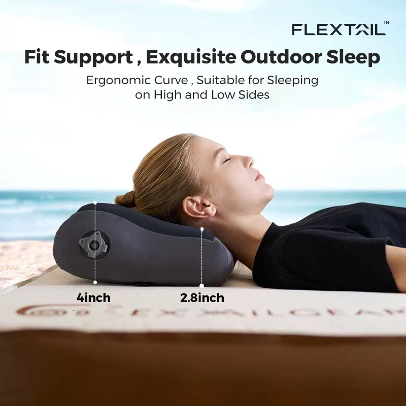 FLEXTTAIL ZERO-KUSSEN | Opblaasbaar kampeerkussen, draagbaar reishuis, ergonomische neksteun, lichtgewicht wasbaar
