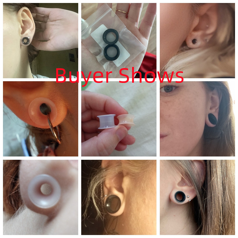 1 paar Siliconen Tunnels en Stekkers Oorbellen 3-22mm Flexibele Double Flared Flesh Oor Gauge Expander Brancards Sieraden piercings