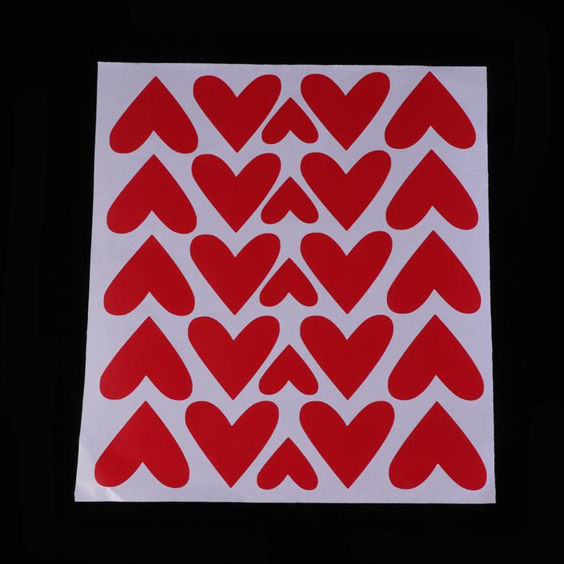 25 Pcs Love Heart Stickers PVC Self-Adhesive Romantic Valentines Day Wall Decals Decoration For Living Room Dining Room Bedroom