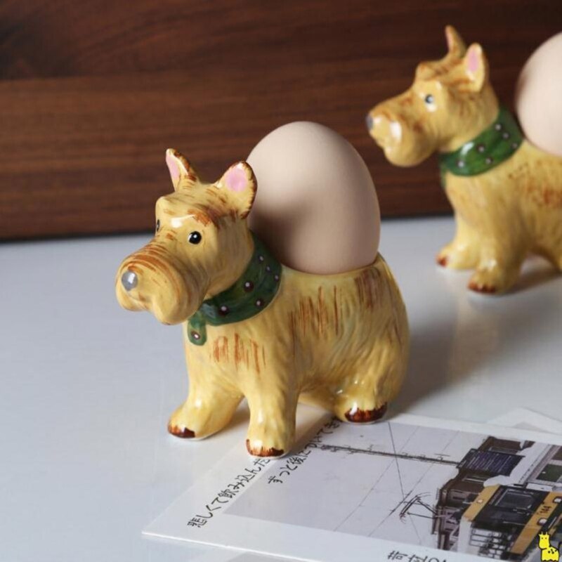Coquetier en forme de chien mignon, porte-œuf en céramique, porte-œuf en porcelaine, ustensile de cuisine