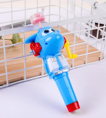 Super aereo manuale generazione di energia elica rotante piccolo ventilatore suono giocattoli luminosi Souptoys regalo estivo per bambini.: blue