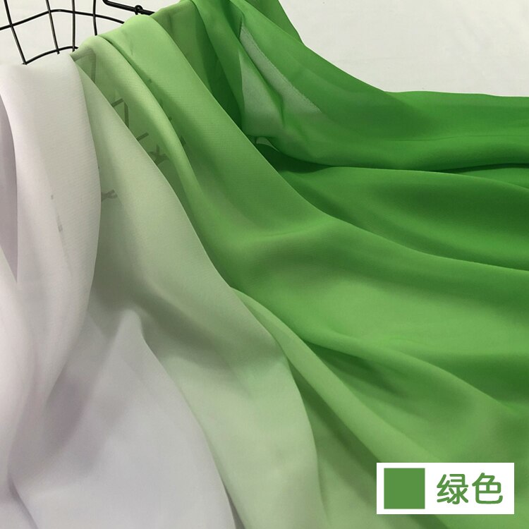Tela de chifón suave para vestido de actuación en escenario, falda fina de 59 pulgadas de ancho, Material de bufanda Hanfu: Green
