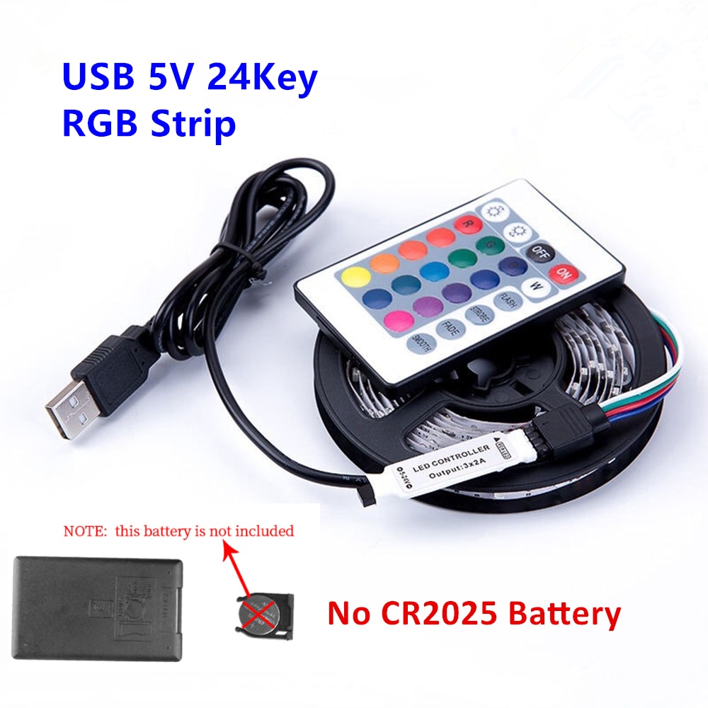 RGB LED Strip Light 5V USB 60 LEDs/m 2835 SMD LED Flexible Tape HDTV TV Desktop PC Bottom Screen Lighting 1M 2M 3M 4M 5M