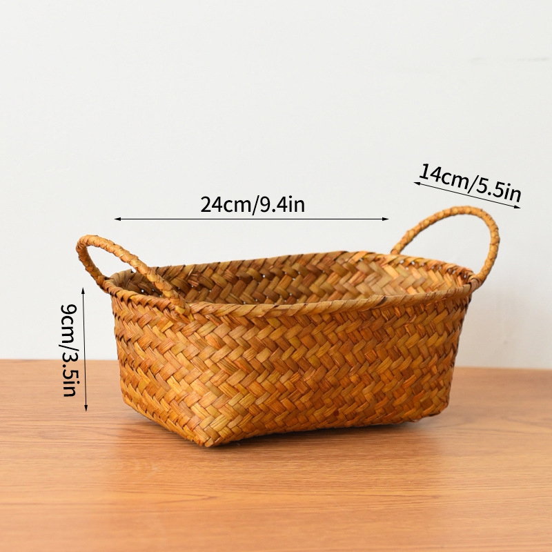 Cesta de armazenamento de vime cesta de piquenique tecido cesta de lavanderia organizador de artigos diversos cozinha organizador de frutas caixa de algas cesta decorativa