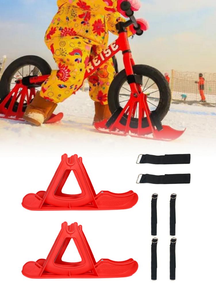 2 stk. 12- tommer balance cykel ski slæde vinter udendørs sportsartikler ski bord børn cykelhjul montering skiløb snowboard