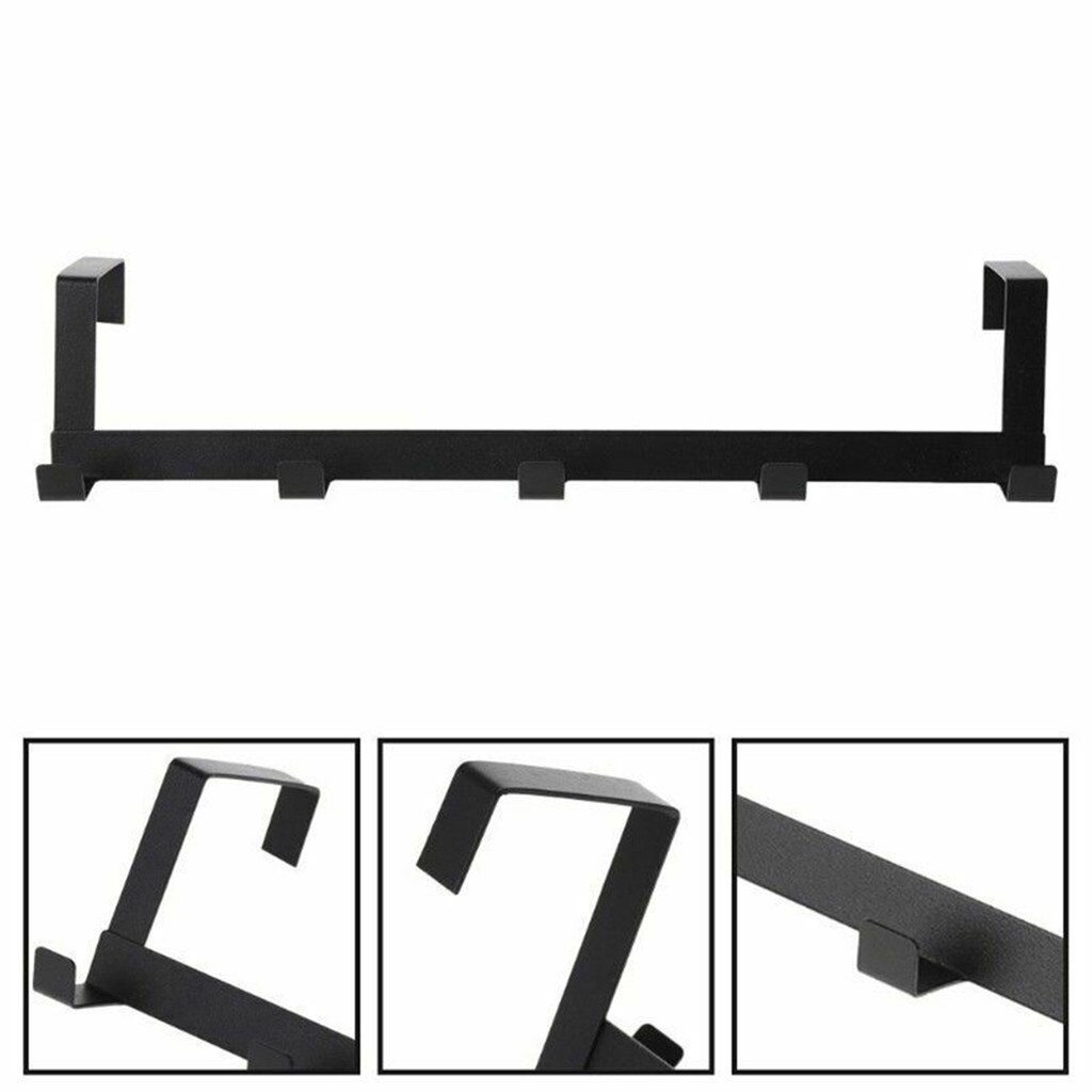 Over De Deur 5 Haken Home Badkamer Organisator Rack Kleding Jas Hoed Handdoek Hanger Housekeeping Organisatoren Haken Up Iron Metalen