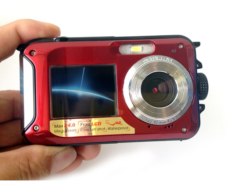 1080P Dual Screen Camera 2.7 inch TFT LCD Digital Camera Waterproof 24MP MAX 16x Digital Zoom Camcorder (DC998)