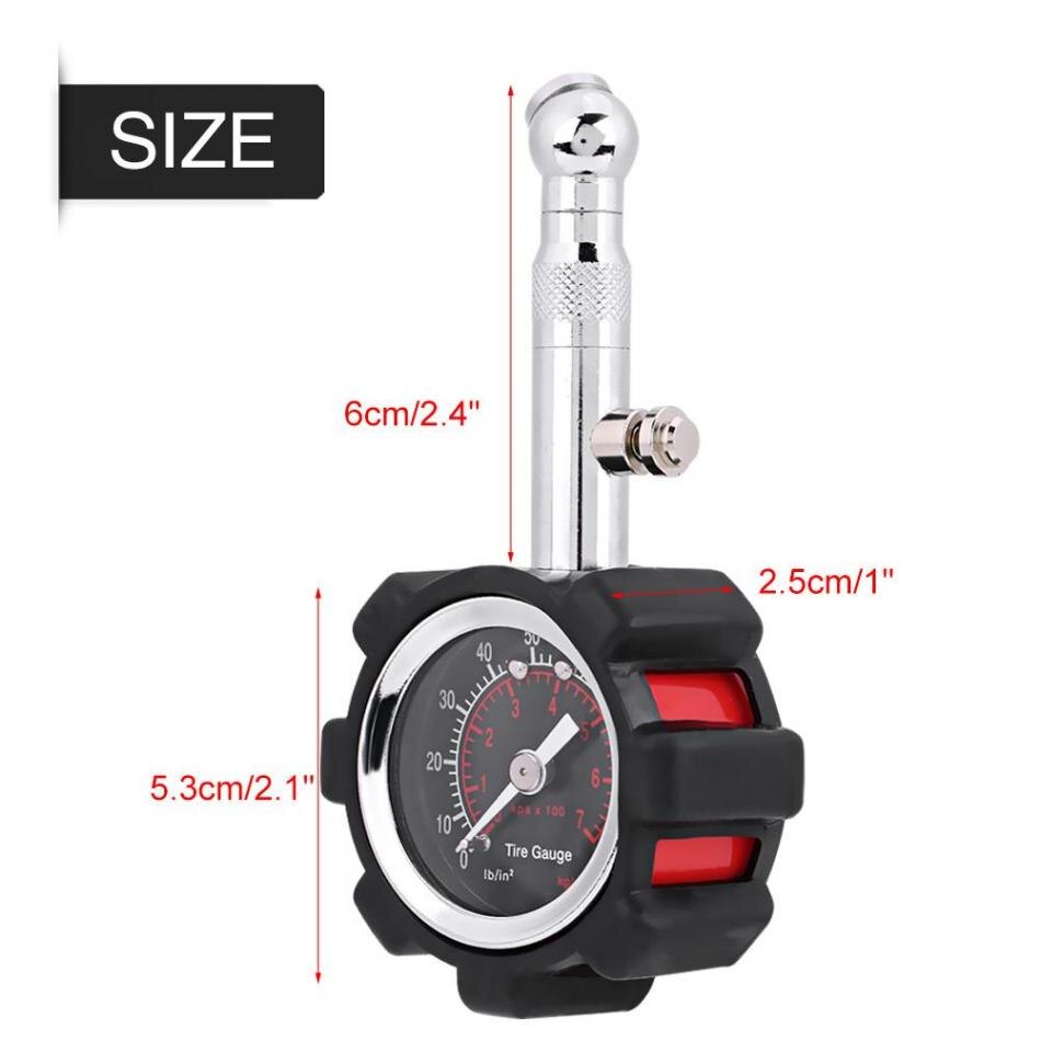 Medidor de presión de aire Manual para neumáticos de mano probador herramienta de diagnóstico manómetro 0-100 PSI para coche bici camión motocicleta