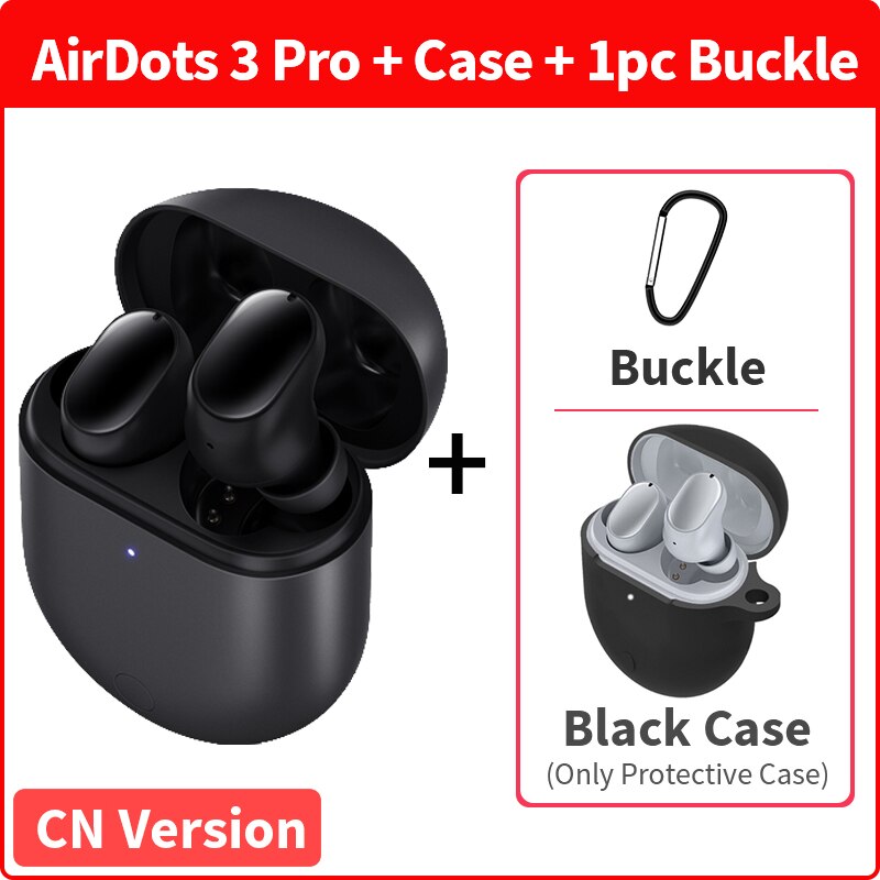 Xiaomi Redmi Airdots 3 Pro Earphone TWS True Wireless Earbuds ANC Bluetooth 5.2 Headset Wireless Charging Redmi Airdots 3Pro: Black N Black Case