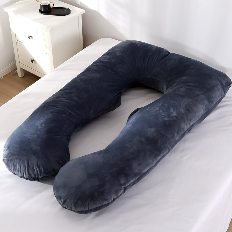 Taie d'oreiller polaire souple pour femmes enceintes, forme en U, lombaire, protection latérale multifonction, housse de coussin pour femmes enceintes: C pillow