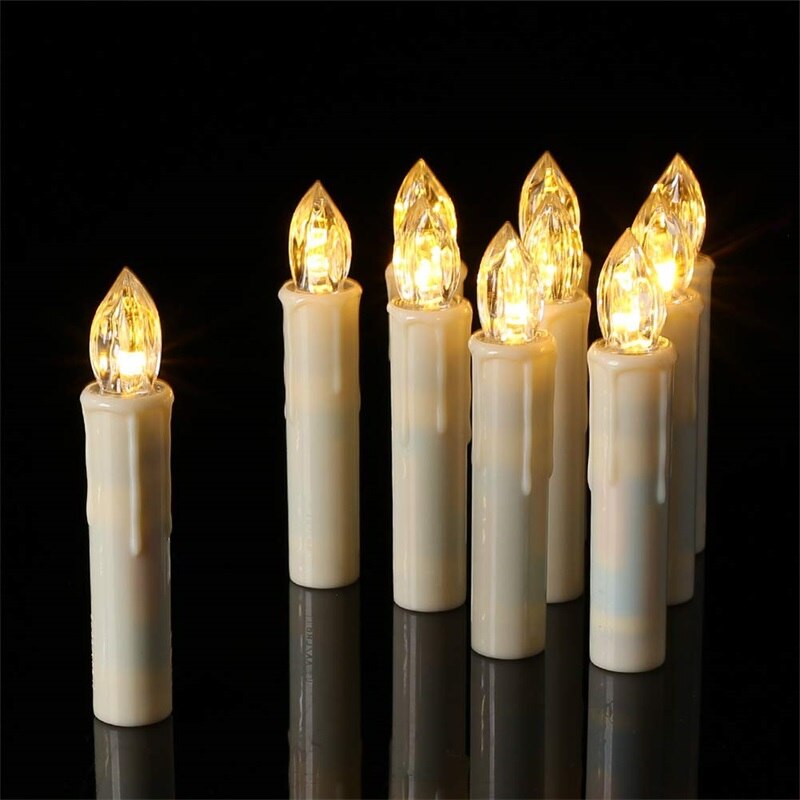 10pcs LED Battery Candles Wireless Remote Control Tealights Operated Light for Hallowmas Christmas Party Wedding