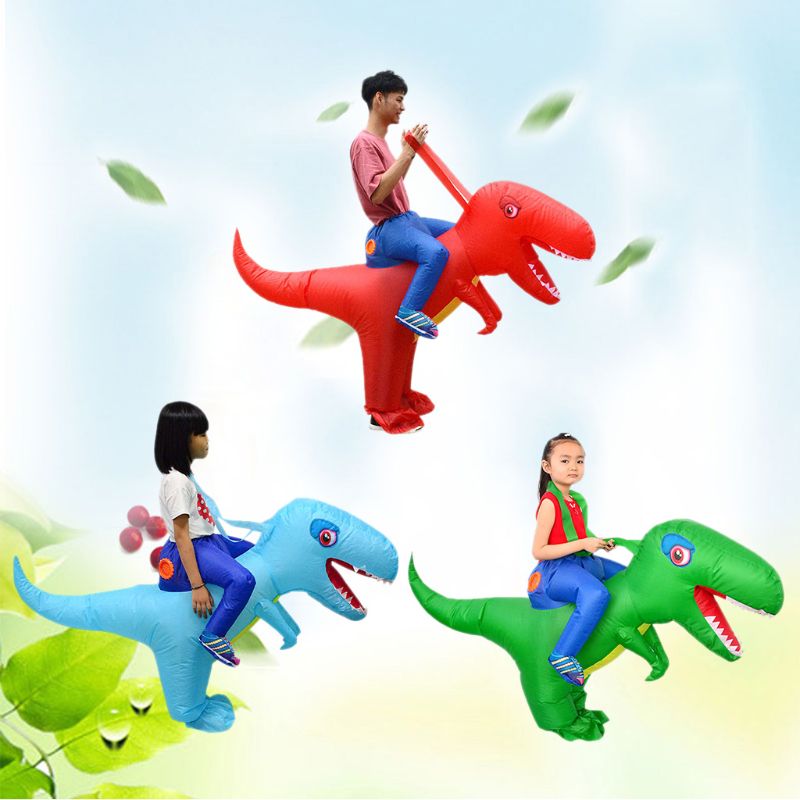 Inflatable Adults Children Riding Dinosaur Costume Masquerade Cosplay Wildlife Clothes Halloween Party Role Play Props