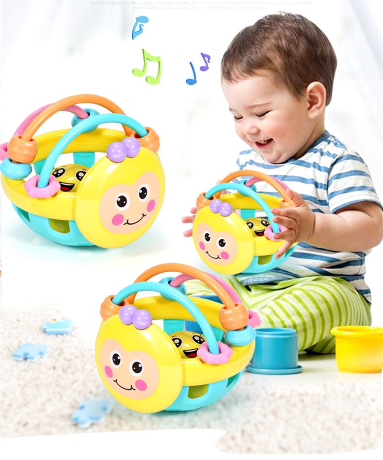 Baby Siliconen Kinderziektes Speelgoed Hand Knijpen Zachte Rubber Perceptie Bee Bijtring Bal Bijtringen Baby & Peuter Speelgoed