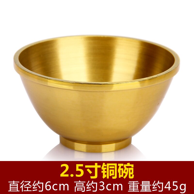 Home Decor Servies Kom Voedsel Container Puur Messing Kom Boeddhistische Supply God Boeddha Koperen Kommen: 6cm