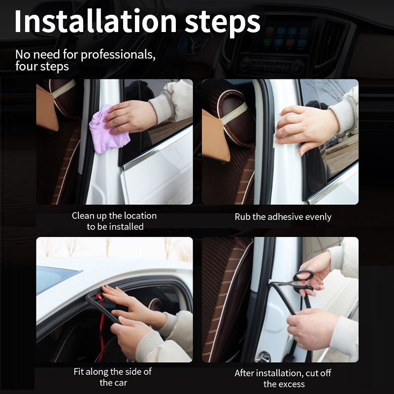 Seametal tira de vedação de borracha para porta de carro, 2 camadas, à prova d'água, protetor de isolamento de ruído, vedação para porta, capô, porta, porta-malas