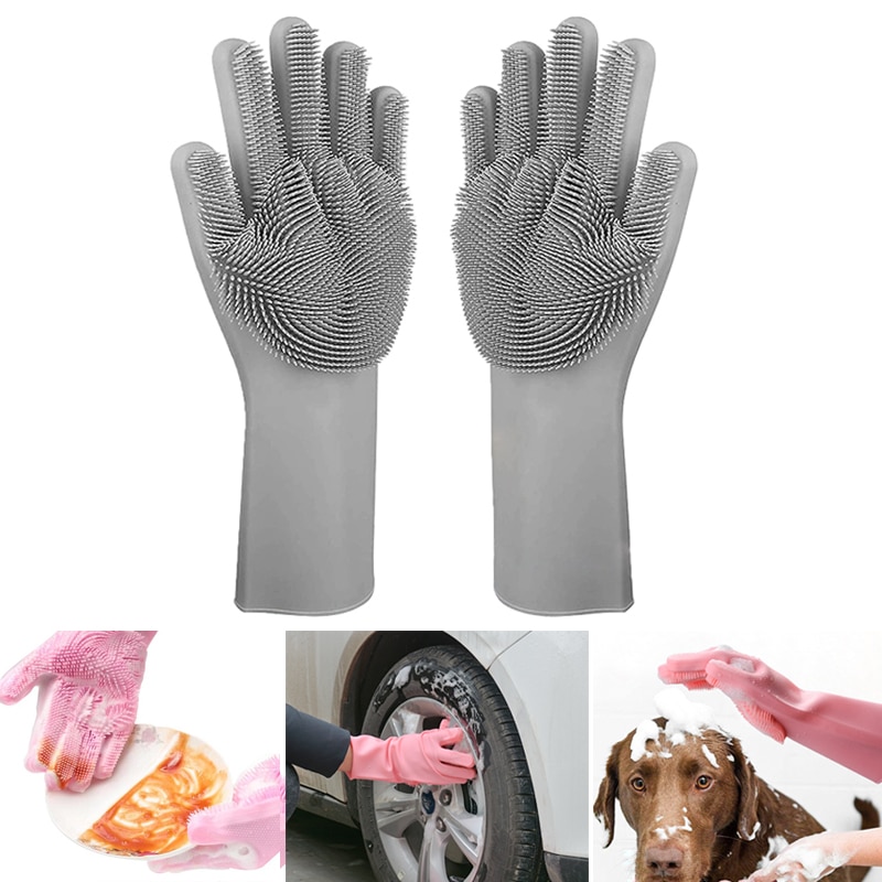 2 Stks/paar Siliconen Afwassen Handschoenen Magic Kitchen Cleaning Handschoenen Huishouden Hittebestendige Rubber Handschoenen Voor Koken En Schoon