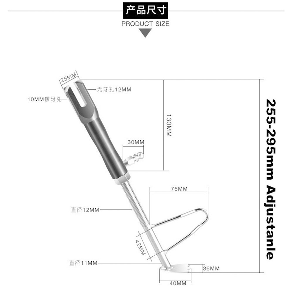 Universele Motor Side Stand Kickstand Scooter Parking Rekken Zwart CNC Kickstand Side Stand Verstelbare Been Prop Post Stand