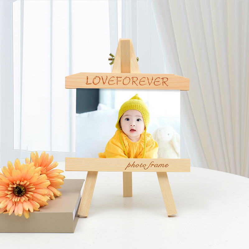 Holz Mini Bilderrahmen Anzeige kreative Hochzeits feier Foto Stand Halfter freundlicher Malerei Handwerk: 8 Zoll / Gelb