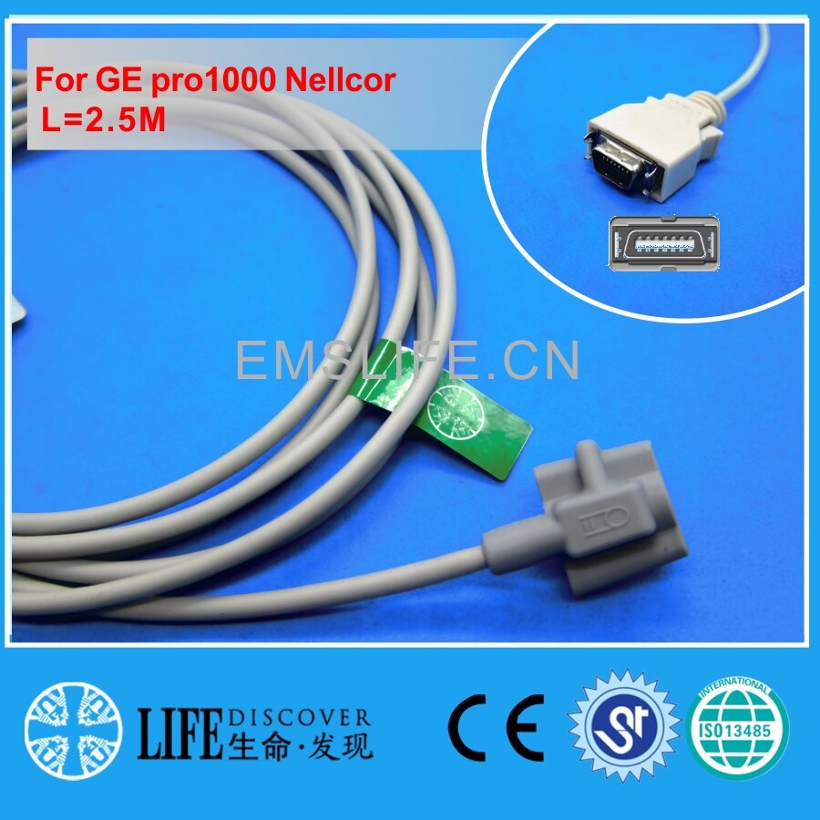 Capteur spo2 à pince à doigt adulte AWT à câble Long pour GE dinamap pro1000 Nellcor: Neonate silicone
