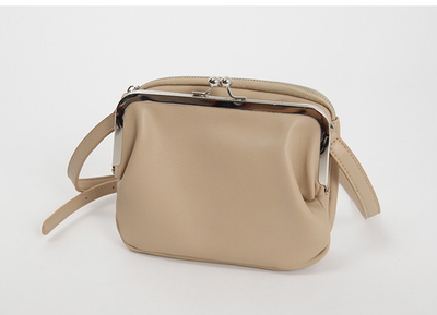 vintage clip shell women shoulder bags messenge bag luxury pu leather female crossbdoy bag lady chic small purses: khiki