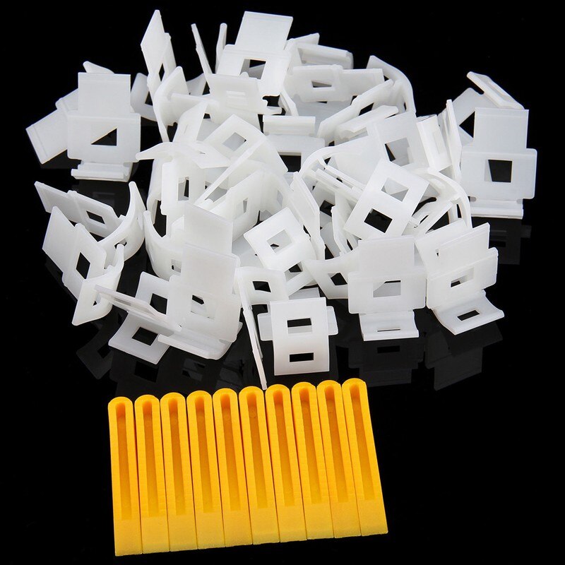 200 pcs Tile Leveling Spacer System Construction Tool Wedges Tiling Flooring Set